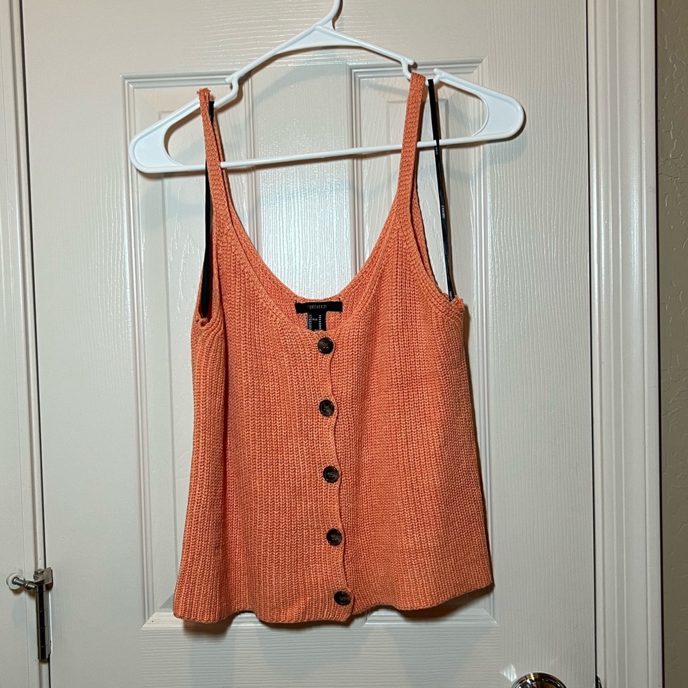 Orange knitted tank